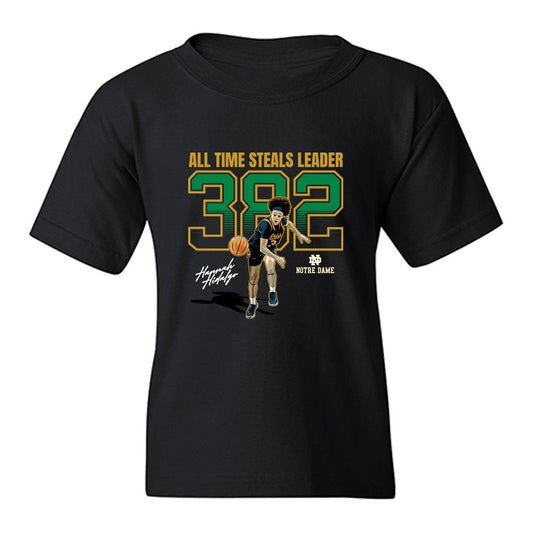 Notre Dame - NCAA Women's Basketball : Hannah Hidalgo - All Time Steals Leader: 382 Youth T-Shirt-0