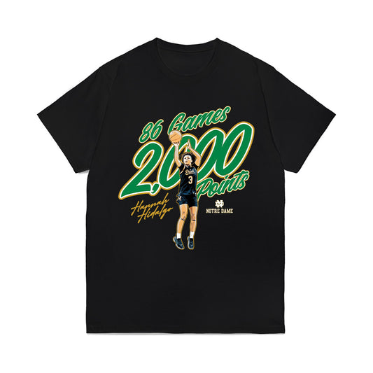 Notre Dame - NCAA Women's Basketball : Hannah Hidalgo - 86 Games : 2,000 points Comfort Colors T-Shirt-0
