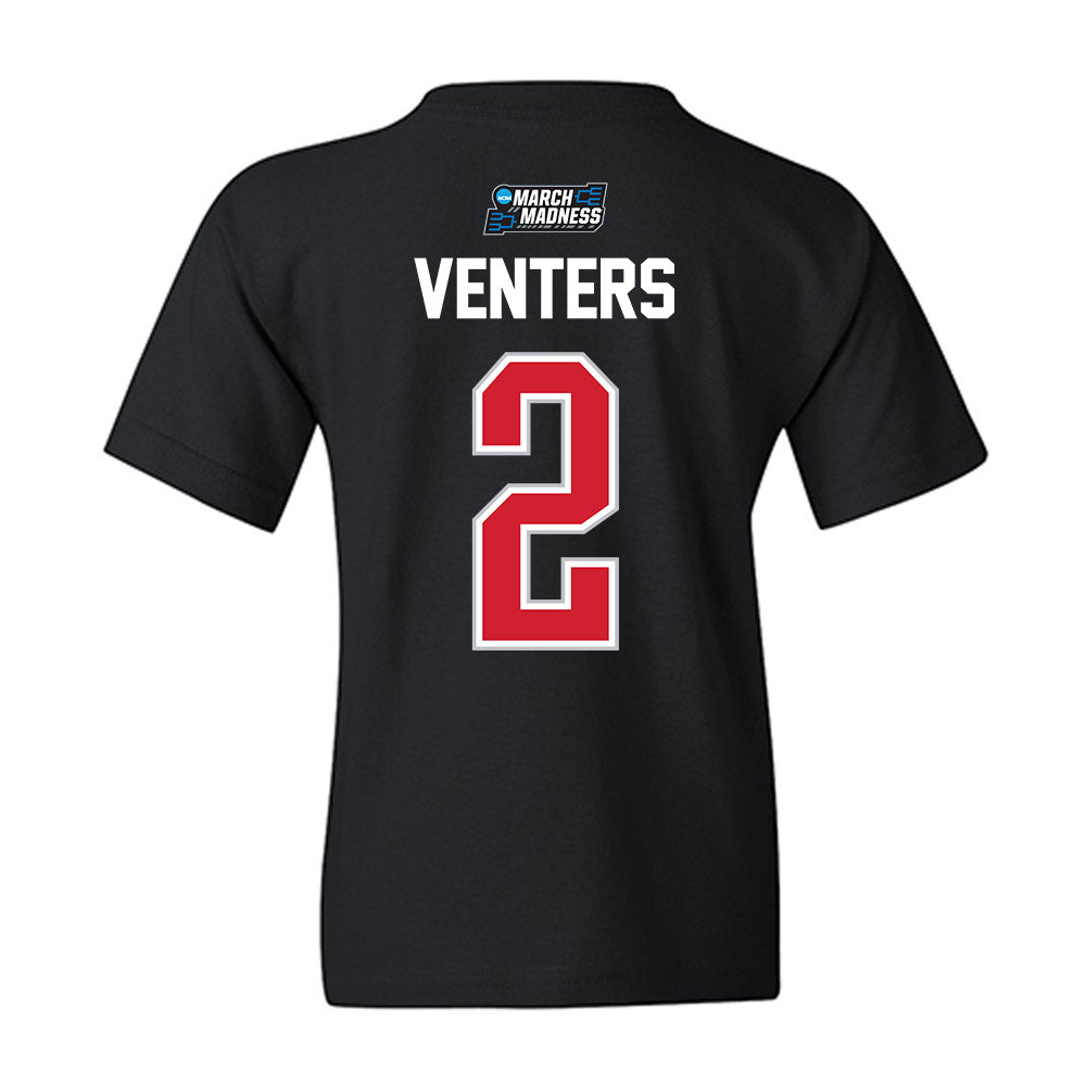 Gonzaga - NCAA Men's Basketball : Steele Venters - NCAA® March Madness® 2026 Youth T-Shirt-1
