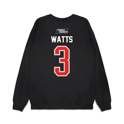 Texas Tech - NCAA Men's Basketball : Lejuan Watts - Premium Crewneck Sweatshirt-1