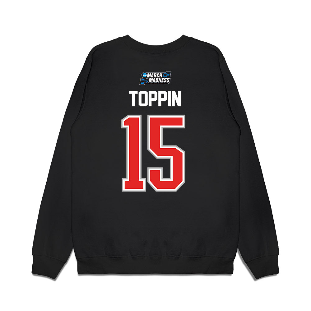 Texas Tech - NCAA Men's Basketball : JT Toppin - Premium Crewneck Sweatshirt-1