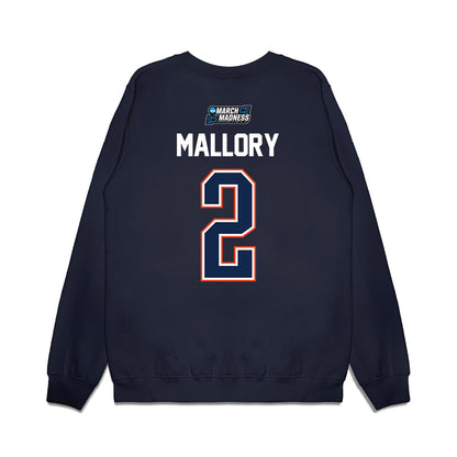 Virginia - NCAA Men's Basketball : Chance Mallory - NCAA® March Madness® 2026 Premium Crewneck Sweatshirt-1