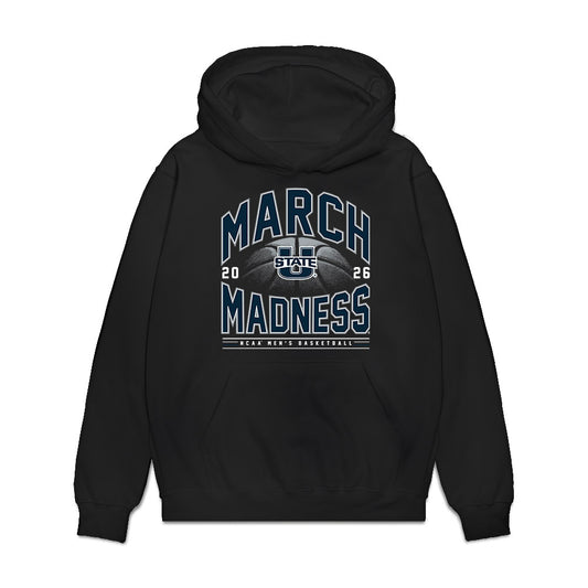Utah State - NCAA Men's Basketball : Drake Allen - NCAA® March Madness® 2026 Premium Hooded Sweatshirt-0