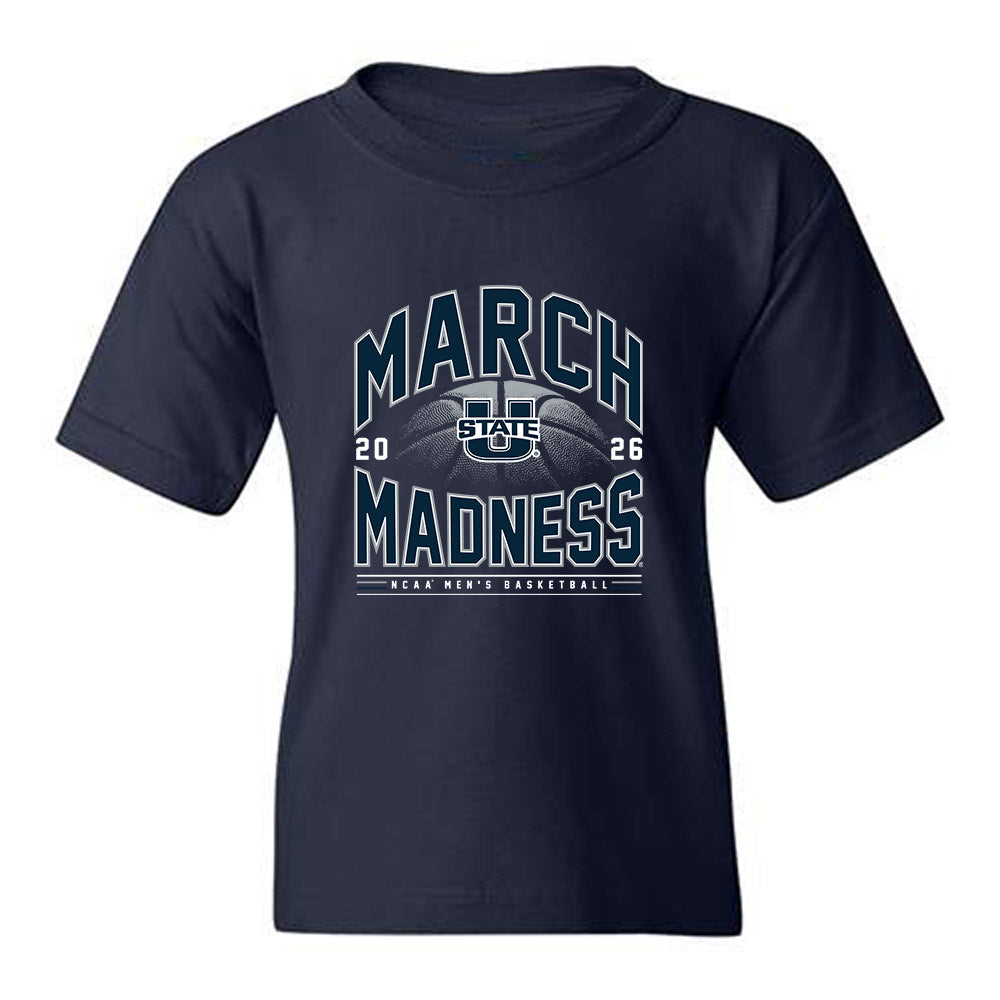 Utah State - NCAA Men's Basketball : Brayden Boe - NCAA® March Madness® 2026 Youth T-Shirt-0