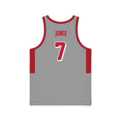 New Mexico - NCAA Men's Basketball : Sir Marius Jones - 90's Grey Basketball Jersey-1
