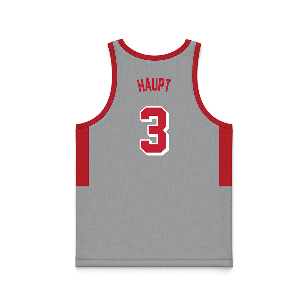 New Mexico - NCAA Men's Basketball : Luke Haupt - 90's Grey Basketball Jersey-1
