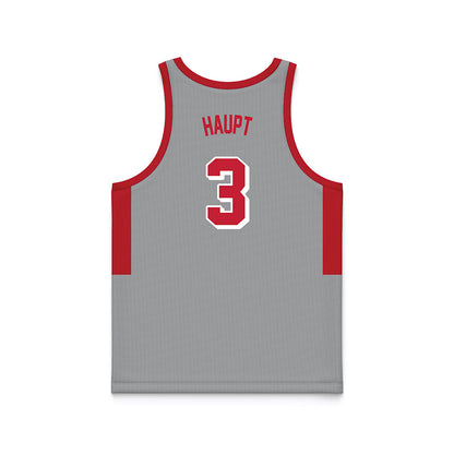 New Mexico - NCAA Men's Basketball : Luke Haupt - 90's Grey Basketball Jersey-1