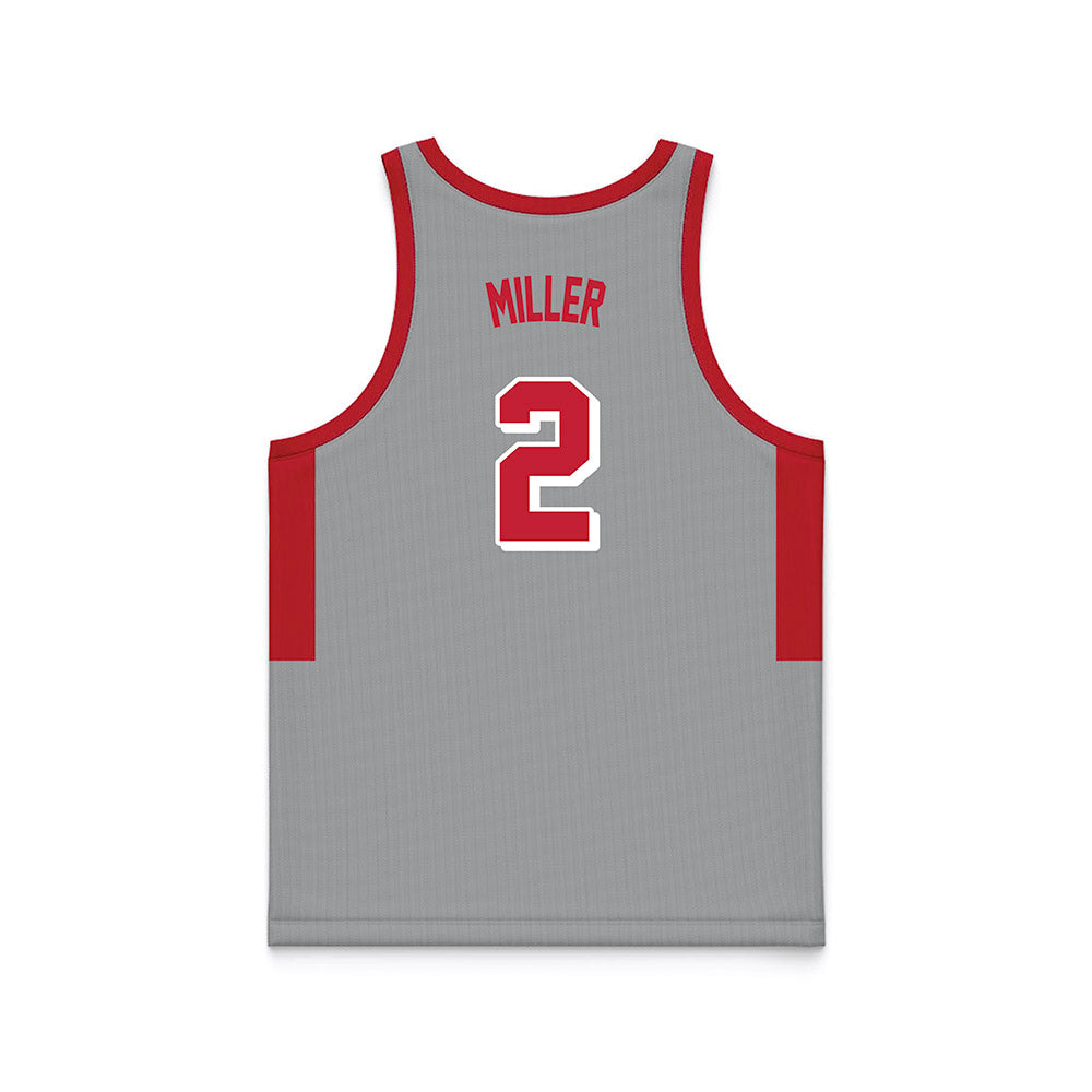 New Mexico - NCAA Men's Basketball : Tajavis Miller - 90's Grey Basketball Jersey-1
