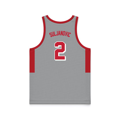 New Mexico - NCAA Men's Basketball : Imran Suljanovic - 90's Grey Basketball Jersey-1