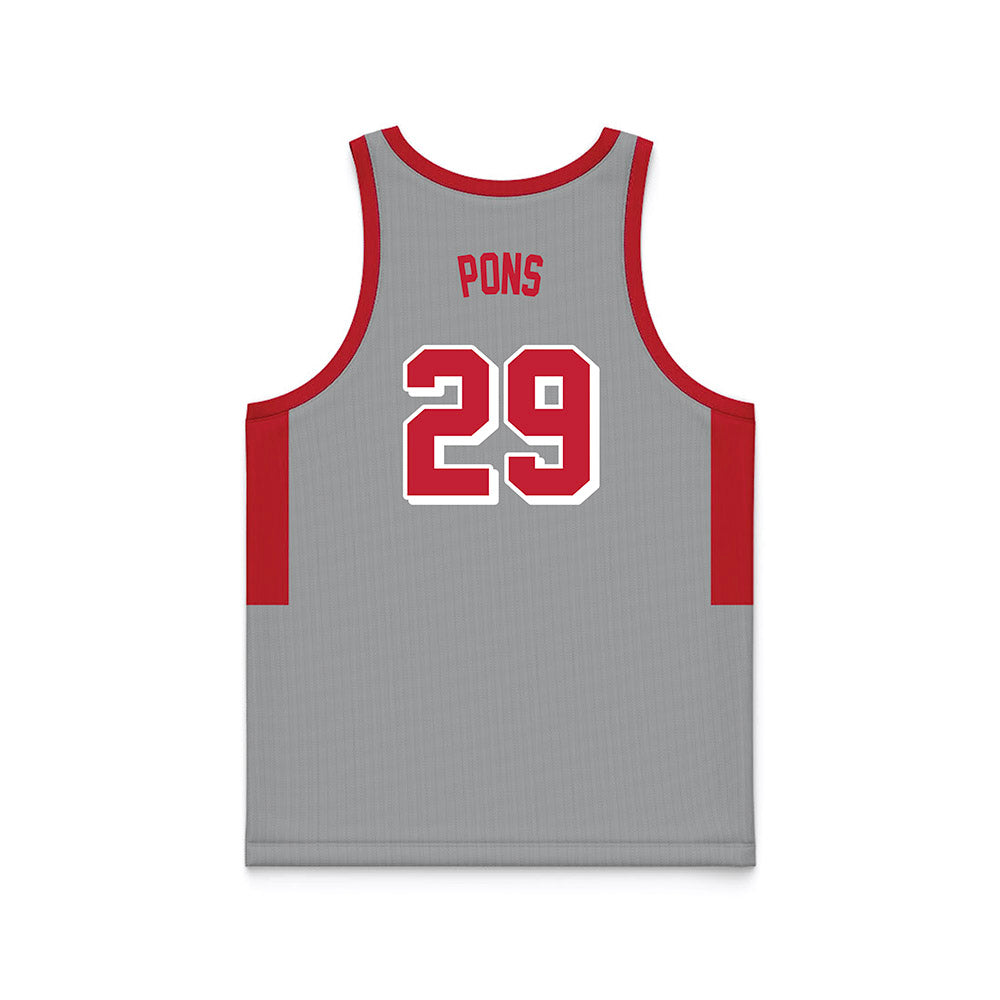 New Mexico - NCAA Men's Basketball : Timeo Pons - 90's Grey Basketball Jersey-1