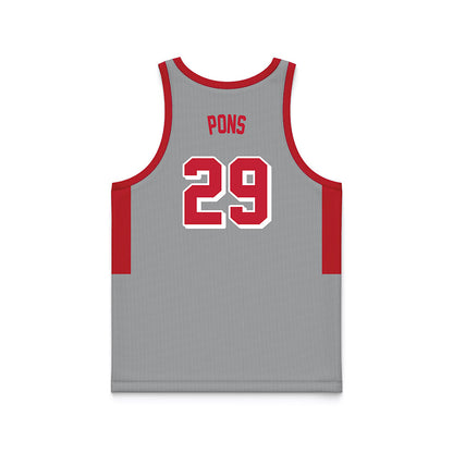 New Mexico - NCAA Men's Basketball : Timeo Pons - 90's Grey Basketball Jersey-1