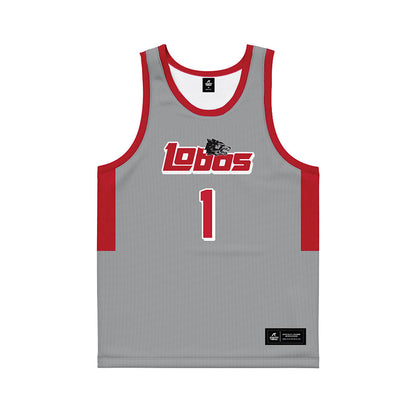 New Mexico - NCAA Men's Basketball : Uriah Tenette - 90's Grey Basketball Jersey-0
