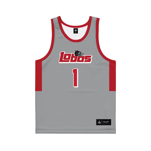 New Mexico - NCAA Men's Basketball : Uriah Tenette - 90's Grey Basketball Jersey-0