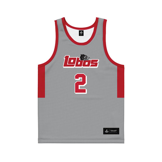 New Mexico - NCAA Men's Basketball : Imran Suljanovic - 90's Grey Basketball Jersey-0