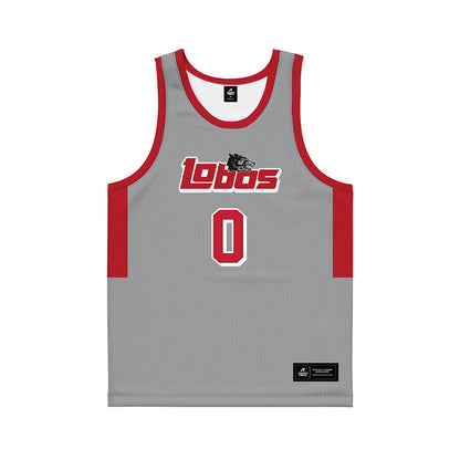 New Mexico - NCAA Men's Basketball : Hudson Mayes - 90's Grey Basketball Jersey-0