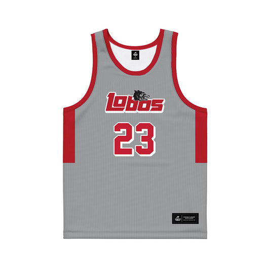 New Mexico - NCAA Men's Basketball : Jake Hall - 90's Grey Basketball Jersey-0