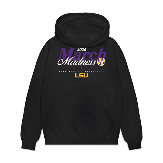 LSU - NCAA Women's Basketball : Flaujae Johnson - NCAA® March Madness® 2026 Premium Hooded Sweatshirt-0