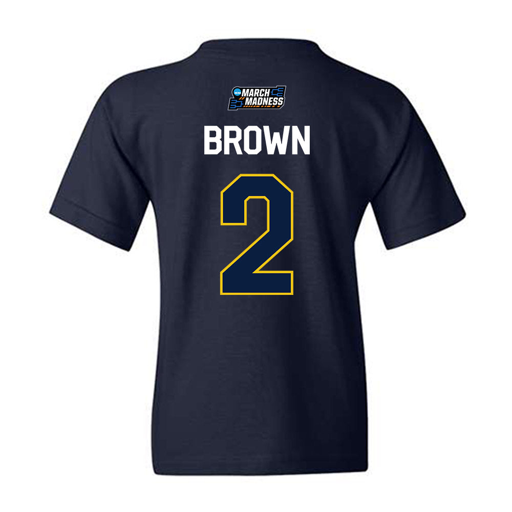 Michigan - NCAA Women's Basketball : Macy Brown - NCAA® March Madness® 2026 Youth T-Shirt-1