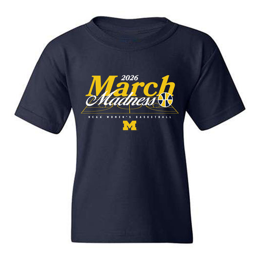 Michigan - NCAA Women's Basketball : Kendall Dudley - NCAA® March Madness® 2026 Youth T-Shirt-0