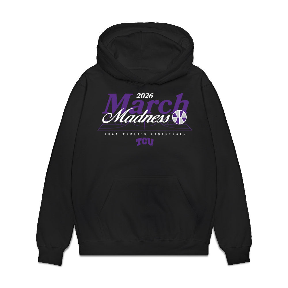 TCU - NCAA Women's Basketball : Kennedy Basham - NCAA® March Madness® 2026 Premium Hooded Sweatshirt-0