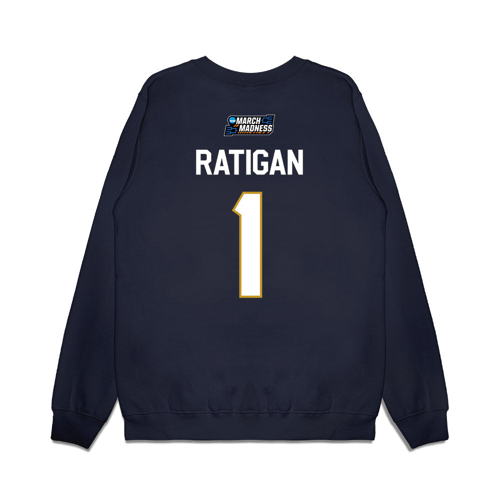 Notre Dame - NCAA Women's Basketball : Kelly Ratigan - NCAA® March Madness® 2026 Premium Crewneck Sweatshirt-1