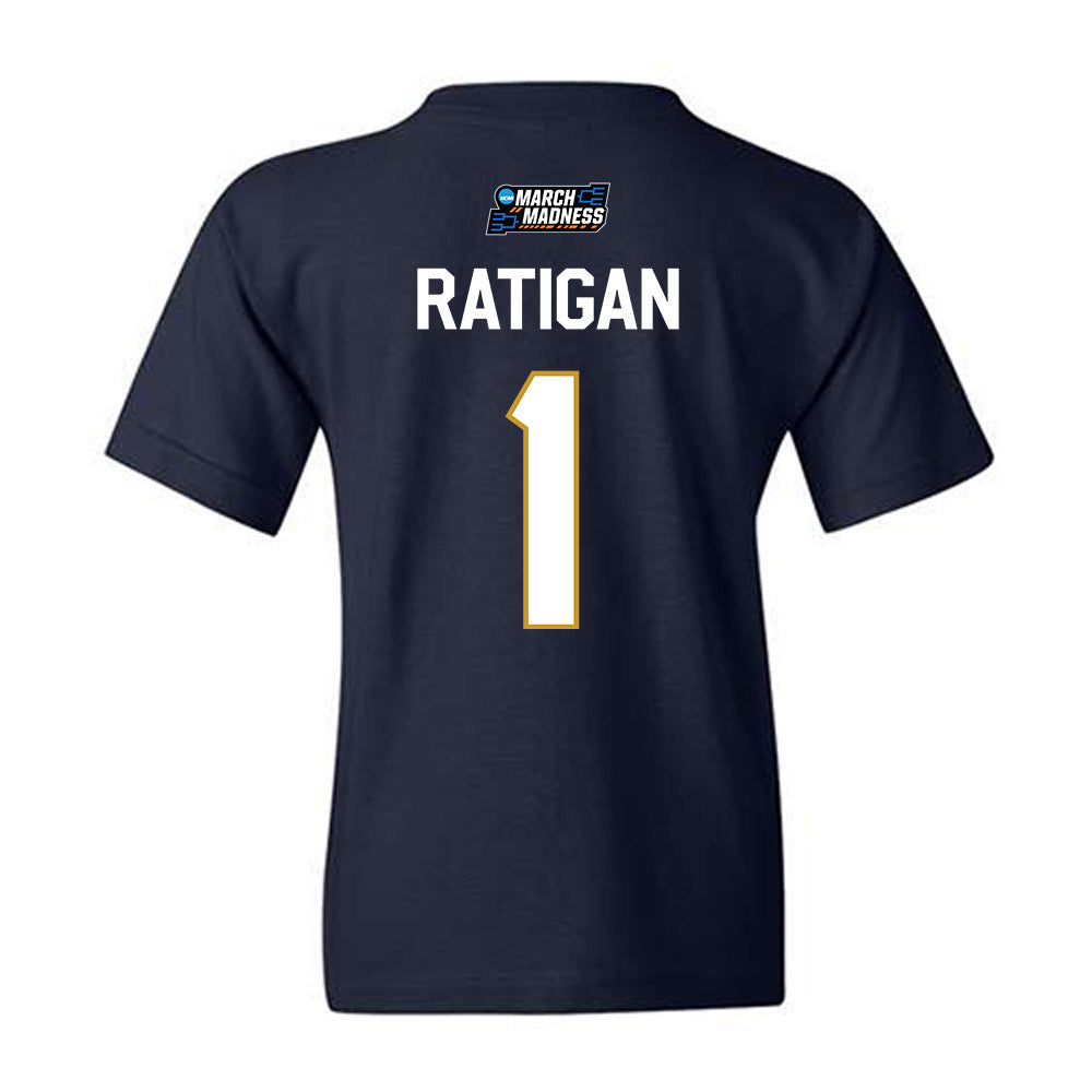 Notre Dame - NCAA Women's Basketball : Kelly Ratigan - NCAA® March Madness® 2026 Youth T-Shirt-1