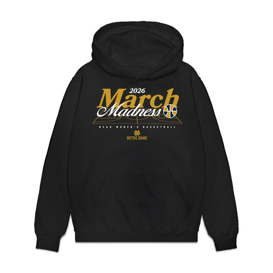 Notre Dame - NCAA Women's Basketball : Kelly Ratigan - NCAA® March Madness® Premium Hooded Sweatshirt-0