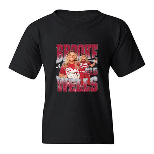 Alabama - NCAA Softball : Brooke Wells - Collage Youth T-Shirt-0