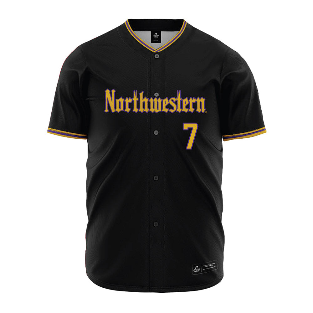 Northwestern - NCAA Baseball : Marty Kaplan - Black Jersey-0