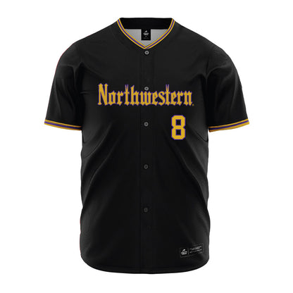 Northwestern - NCAA Baseball : Owen McElfatrick - Black Jersey-0