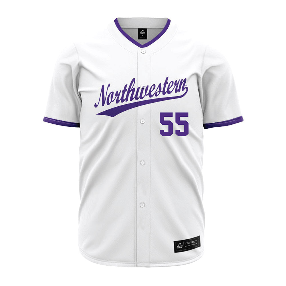 Northwestern - NCAA Baseball : Justin Fryer - White Jersey-0