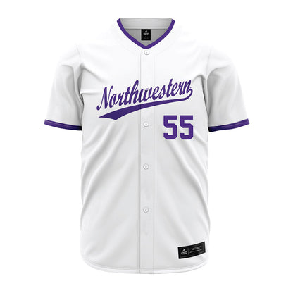 Northwestern - NCAA Baseball : Justin Fryer - White Jersey-0