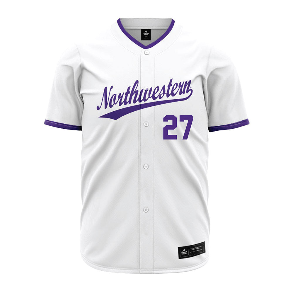 Northwestern - NCAA Baseball : Zach Carlson - White Jersey-0