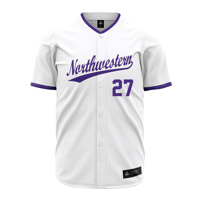 Northwestern - NCAA Baseball : Zach Carlson - White Jersey-0
