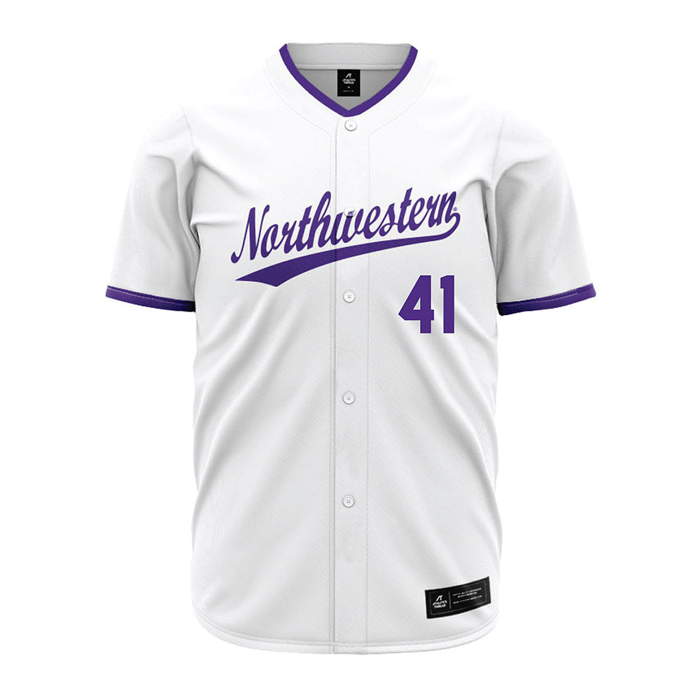Northwestern - NCAA Baseball : Tommy Bridges - White Jersey-0