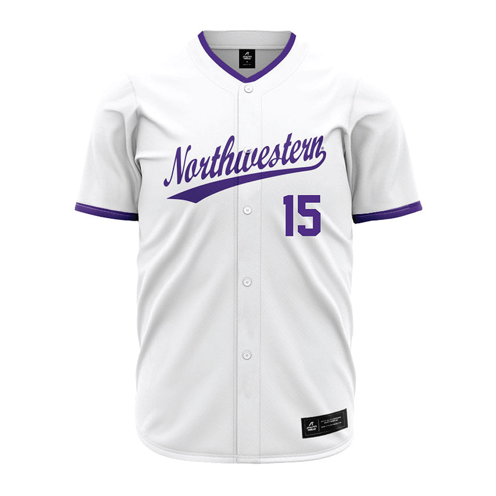 Northwestern - NCAA Baseball : Charlie Caruso - White Jersey-0