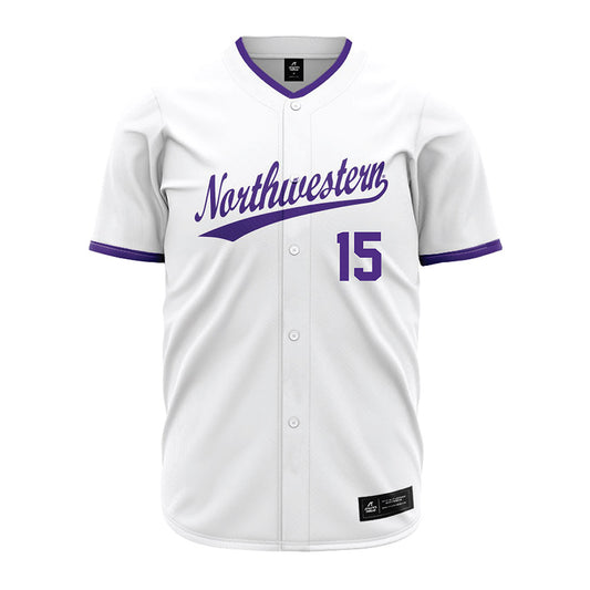 Northwestern - NCAA Baseball : Charlie Caruso - White Jersey-0
