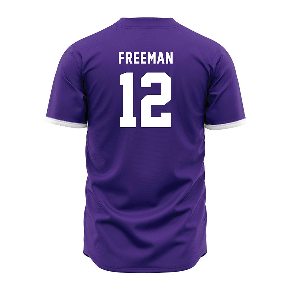 Northwestern - NCAA Baseball : Jackson Freeman - Purple Jersey-1