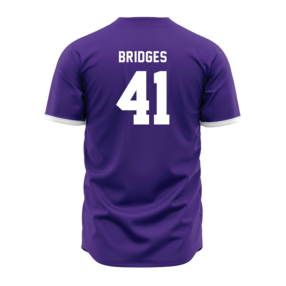 Northwestern - NCAA Baseball : Tommy Bridges - Purple Jersey-1