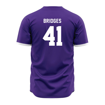 Northwestern - NCAA Baseball : Tommy Bridges - Purple Jersey-1