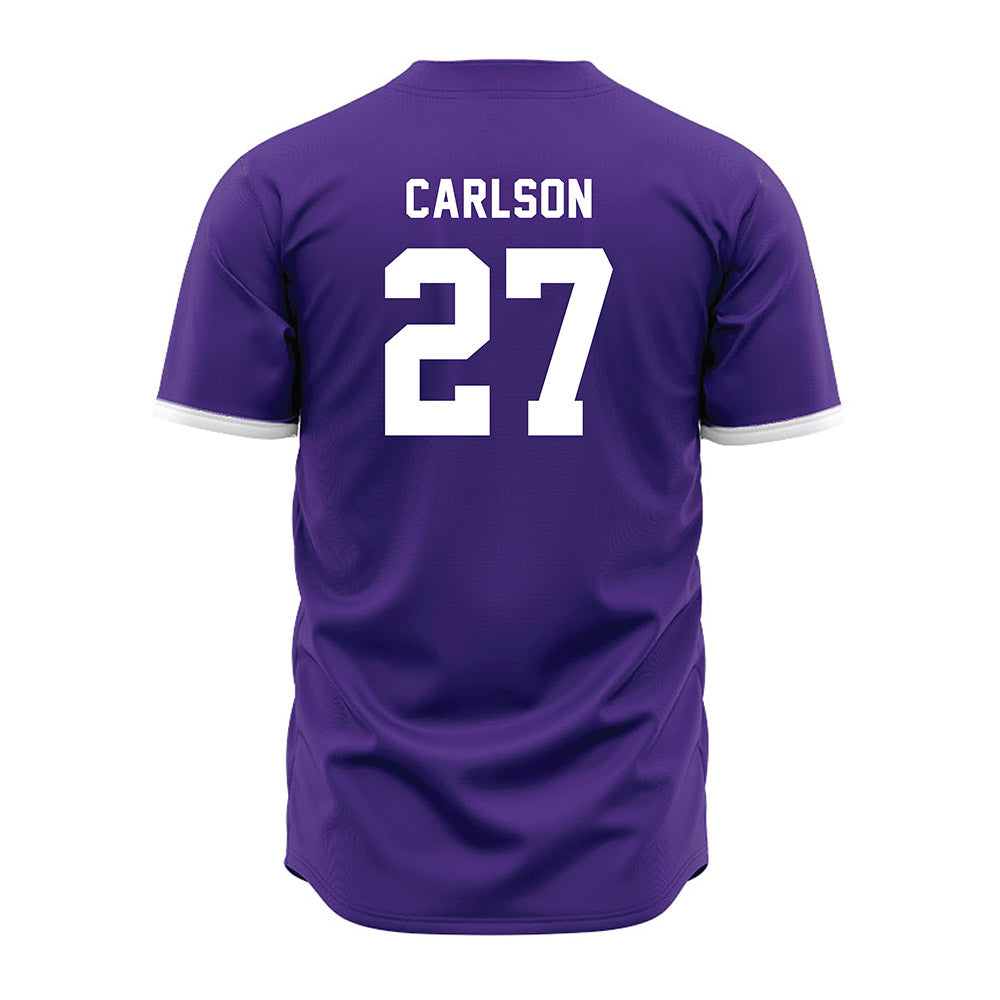 Northwestern - NCAA Baseball : Zach Carlson - Purple Jersey-1