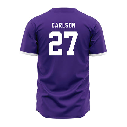 Northwestern - NCAA Baseball : Zach Carlson - Purple Jersey-1
