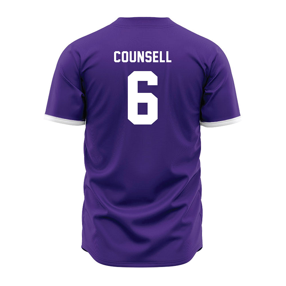Northwestern - NCAA Baseball : Jack Counsell - Purple Jersey-1