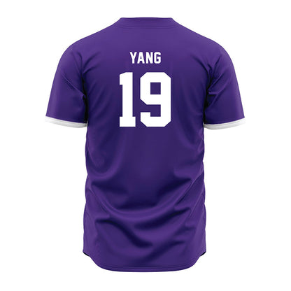Northwestern - NCAA Baseball : Jake Yang - Purple Jersey-1