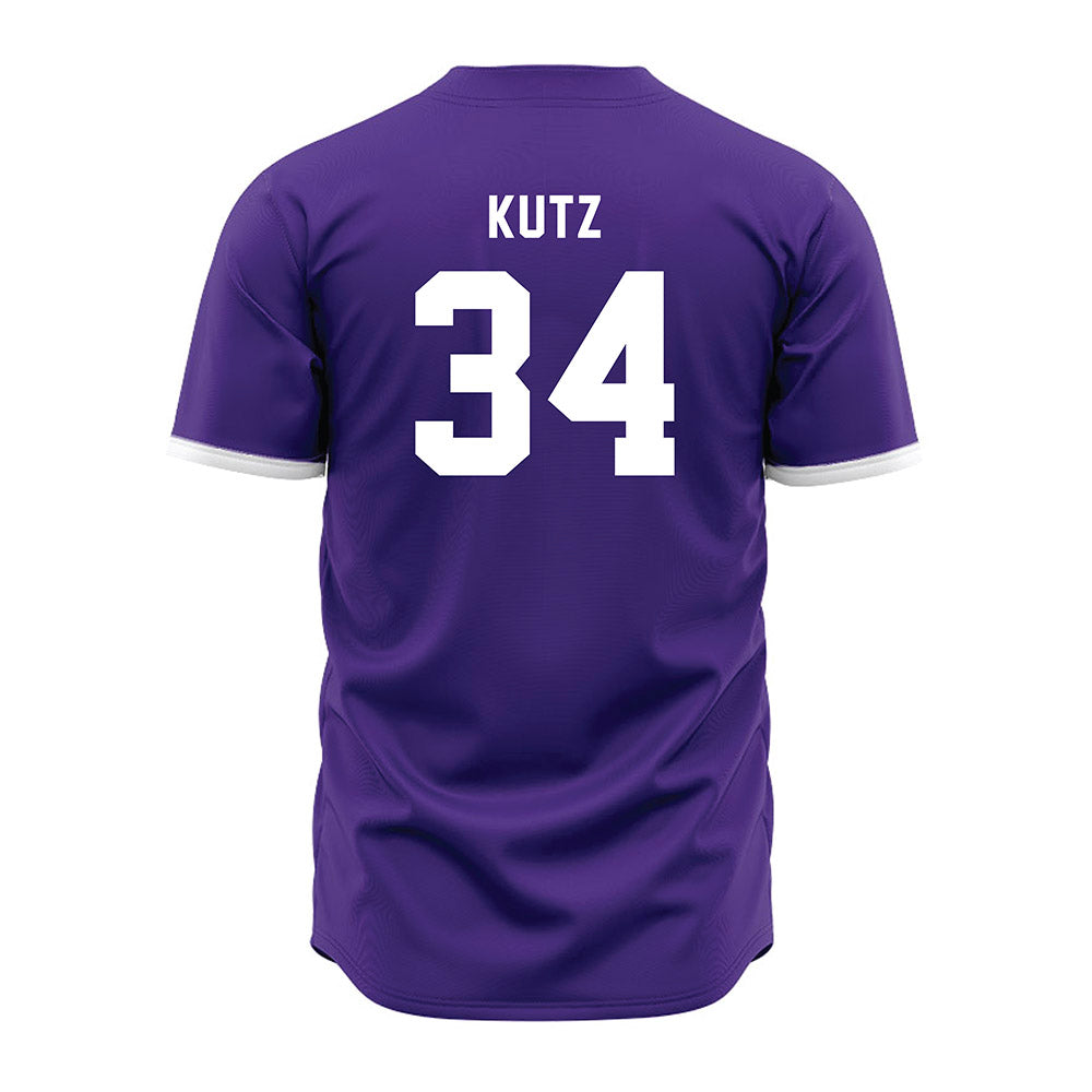 Northwestern - NCAA Baseball : Charlie Kutz - Purple Jersey-1