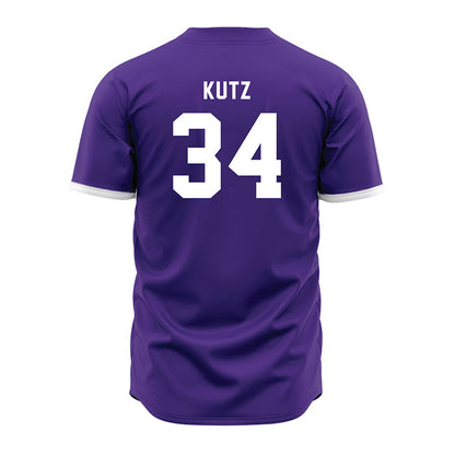 Northwestern - NCAA Baseball : Charlie Kutz - Purple Jersey-1