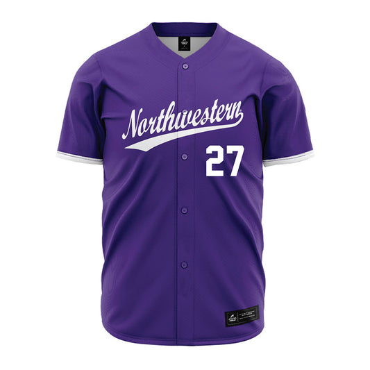 Northwestern - NCAA Baseball : Zach Carlson - Purple Jersey-0