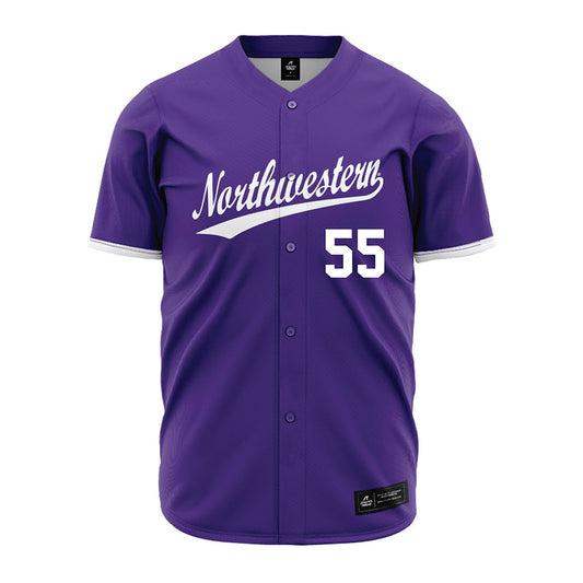 Northwestern - NCAA Baseball : Justin Fryer - Purple Jersey-0