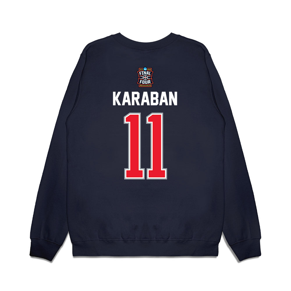 UConn - NCAA Men's Basketball : Alex Karaban - Final Four NCAA® March Madness® 2026 Premium Crewneck Sweatshirt-1