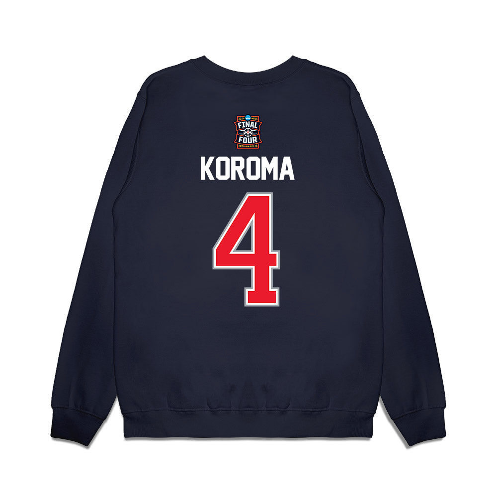 UConn - NCAA Men's Basketball : Dwayne Koroma - Final Four NCAA® March Madness® 2026 Premium Crewneck Sweatshirt-1